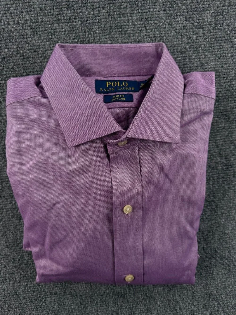 Polo Ralph Lauren Purple Slim Fit Easy Care Button Up Shirt Long Sleeve 16 32/33